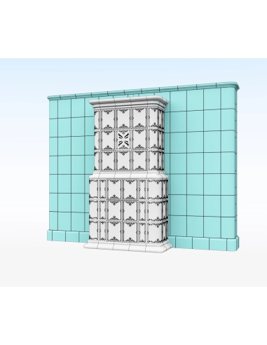 Piec kaflowy Ogarek ze ścianą grzewczą